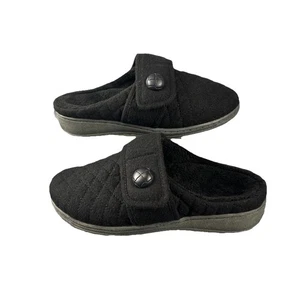 Vionic Damen 8 Carlin getuftete Pantoletten gesteppt verstellbar schwarz Slipper Hausschuhe - Bild 1 von 9