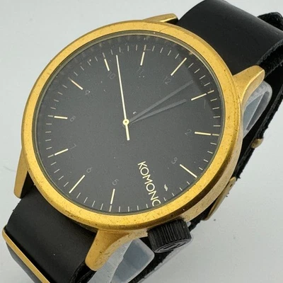 Komono MAGNUS Quartz Watch Men 30m Gold Tone Leather Japan Analog New Battery - Image 1 of 4
