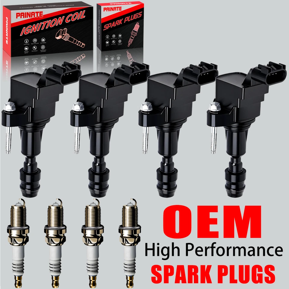 Bobina de encendido 4X marca OEM y 4 bujías de iridio para Chevy Buick GMC 2,4 L UF491 Foto 1 de 4