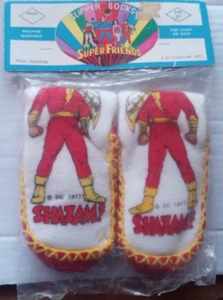 DC Comics Super Friends Super Socks Shazam MIP Sealed 1977 Child Size 6 VTG Rare - Picture 1 of 8