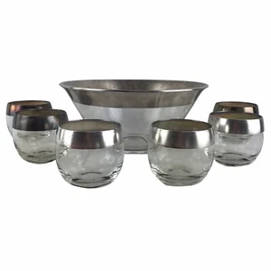 De colección Dorothy Thorpe Borde Plata Esterlina Roly Poli Copas de Cóctel Punch Bowl U18 - Imagen 1 de 8