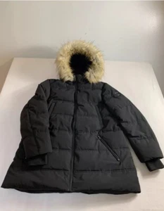 Nautica Women Hooded Faux Fur Rimmed Puffer Jacket Black Size 2xlarge K7 - Picture 1 of 1