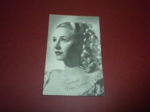 VERA RALSTON movie star actress vintage EXHIBIT ARCADE CARD/POSTCARD 1940's