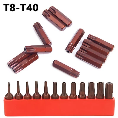 1/4" Magnetic Torx Bit Drill Star Head Drive T8-T40 Screwdriver Bits Length 25mm - Image 1 of 4