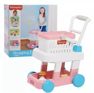 "Carro de compras Fisher Price rosa ""Let's Go Shopping"" 7 piezas ENVÍO RÁPIDO GRATUITO - Imagen 1 de 4