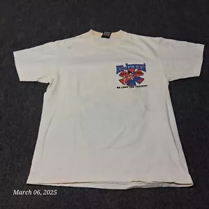 Vintage Big Johnson EMT Service T Shirt Large White Pump Em Juice 90s Graphic - Picture 1 of 10
