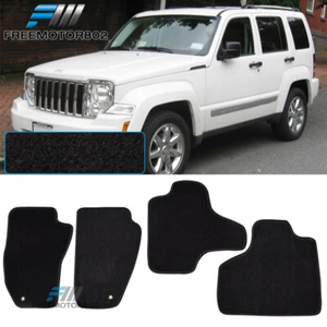 Fit 08-13 Jeep Liberty 4Dr Nonskid  Black Nylon Floor Mats Carpets 4PC - Picture 1 of 8