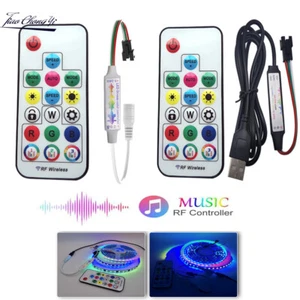 USB/DC 17keys RGB Music LED contorller RF Remote For WS2811 WS2812 RGB led strip - Picture 1 of 13