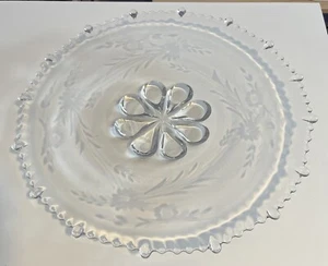 Vintage Glass Platter Tray Etched Elegant Paden City Pattern #555-8 Flower 15” - Picture 1 of 21