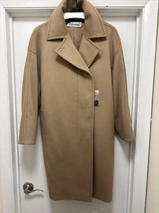 NWT Intrend By Max Mara Wool Coat Camel Beige Knee Length US Size 8 EU 44 - Picture 1 of 6