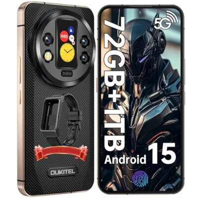 Android 15 Smartphone oukitel WP200 Pro 5G Cell Phone mit Smartwatch 72GB+1TB