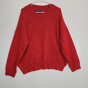 Hudson grauer Pullover Damen Large rot Oversize Langarm Strickpullover - Bild 1 von 8