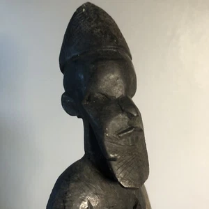 Vintage Tribal Hand Carved African Man Statuette Figure Made in Kenya - Picture 1 of 12