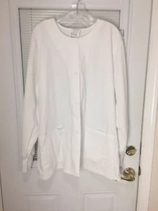 Scrub Zone Women's White Longsleeve Scrub Shirt Size XL - Picture 1 of 8