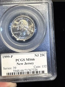 1999-P PCGS MS66 New Jersey State Quarter Business Strike 25C - Picture 1 of 8