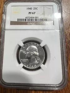 1940 Washington Quarter NGC PF 67 Free Shipping USA Only (48) - Picture 1 of 2