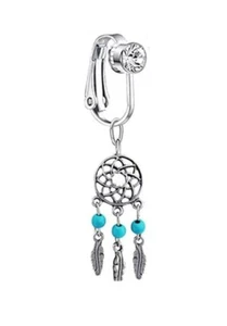 Clip On Belly Button Ring Dreamcatcher Shape Fake Belly Navel Piercing - Picture 1 of 2