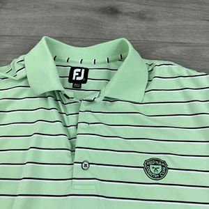 Camisa polo de golf FJ Foot Joy para hombre talla grande Medinah Country Club rayas verdes - Imagen 1 de 7