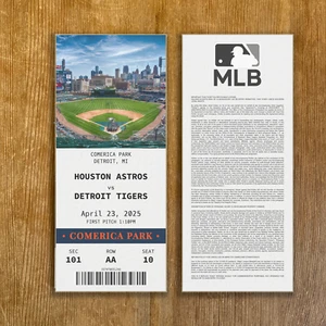 2025 Detroit Tigers Replica Biglietto Stub Personalizzabile Qualsiasi Sedile Info e Qualsiasi Gioco - Foto 1 di 3