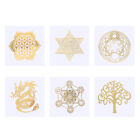 6 Pcs Copper Paper Energy Sticker Adhesive Decal Golden Brass