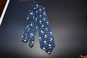 SNOOPY PEANUTS GOLF LICENSED Blue 100% Pure Silk Necktie Tie 58" Long x 4" - Picture 1 of 3