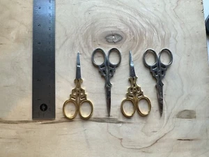 Lot 123 Embroidery Scissors Sewing Thread Snips Cutter Trimmer Tailor (4 Pairs) - Picture 1 of 2
