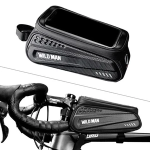 WILDMAN Waterproof MTB Road Bike Front Tube Cycling Bag Touch Screen Phone Case - Picture 1 of 8