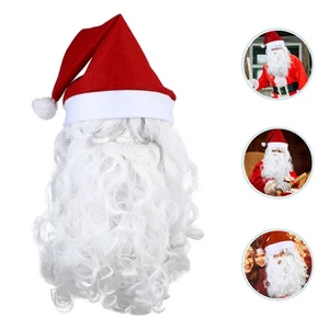 Set parrucca natalizia 3 pezzi parrucca Babbo Natale barba cappello natalizio per cosplay - Foto 1 di 12