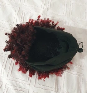 Short Afro Kinky Curly Synthetic Wig With Adjustable Black Band. Reddish & Brown - Picture 1 of 4