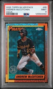 2025 Topps Silver Pack 1990 Chrome Promo Andrew Mccutchen Aqua /199 #95 PSA 9 - Picture 1 of 2