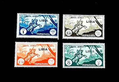 Lote de estampillas LIBIA - 1941 Italia Tripolitania sobreimpresión correo aéreo MNG r86🔥 Foto 1 de 2