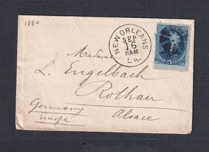 USA 1880 5c TAYLOR ISSUE ON COVER NEW ORLEANS LOUISIANA TO ROTHAN ALSACE GERMANY - Picture 1 of 2
