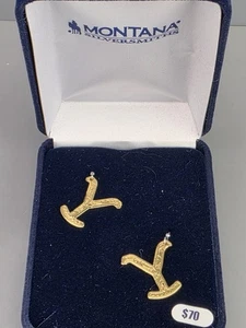 Montana Silversmiths the Y Yellowstone Brand Earrings - Picture 1 of 6