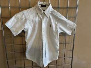 Vtg Polo Ralph Lauren Light Denim Dress Shirt Boys Sz 4 Pony Logo Single Stitch - Picture 1 of 17