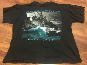 GREAT WHITE Band Tee BROCKUM 1994 Concert Tour T Shirt L Sail Away Metal Rock - Picture 1 of 5