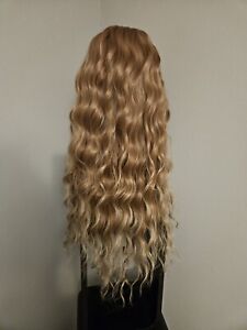 STRAWBERRY BLONDE Long Curly  Layered LACE FRONT Wig Voluminous 