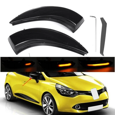 Luz de espejo lateral LED ahumada secuencial para Renault Clio MK4 Grandtour Captur Foto 1 de 4