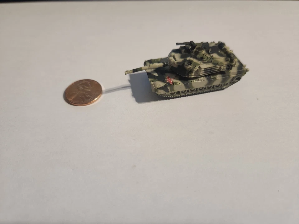 Micro Machines MILITARY M1A1 Abrams Tank Light and Dark Green Red Star Symbol - Image 1 of 4