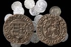 4 x pièces de monnaie hongrois Vierge et Enfant argent 16ème siècle CE monde chrétien