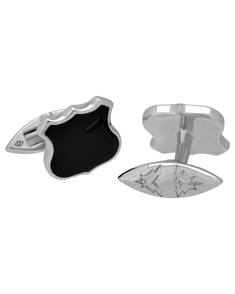 Stephen Webster Highwayman shield inlay cufflinks in sterling silver - Image 1 of 3