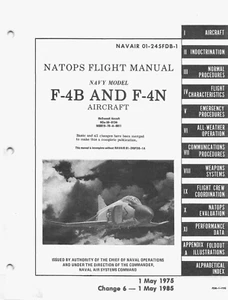 605 páginas 1975 F-4B F-4N Phantom II NAVAIR 01-245FDB-1 manual de vuelo en CD - Imagen 1 de 24
