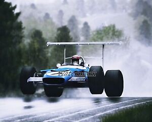 F1 Formula 1 Jackie Stewart Matra MS Nurburgring 1968 Color 8 X 10 Photo Picture