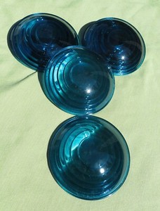 Vintage Kopp Glass Railroad Lantern Blue Lens 5 1/4" Diameter