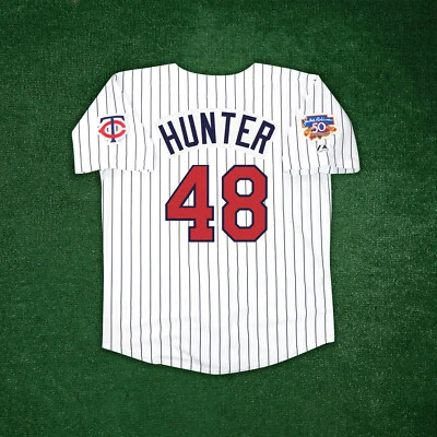 Torii Hunter 1997 Minnesota Twins Jackie 50th Cooperstown Men's Home Jersey - Image 1 of 4