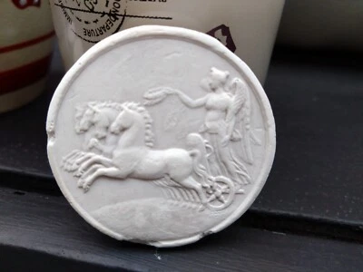 19th Century Classical Grand Tour Angel Chariot Rider Plaster Intaglio Piece - Image 1 of 2