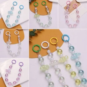 Acrylic Bead Chain Keyring Colorful Phone Lanyard Fashion Bag Pendant  Phone - Photo 1 sur 16