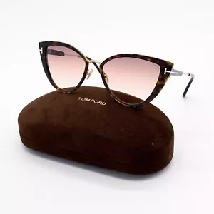 NEW TOM FORD ANJELICA-02 TF868 52F CAT EYE WOMEN SUNGLASSES FT0868/S HAVANA - Picture 1 of 11