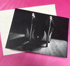 Set of 5 Black and White Stiletto Greeting Cards For Any Occasion, Handmade Card