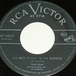45 RPM Dinah Shore Pass The Jam, Sam, Hate Myself In Morning RCA Victor 5622 EX- - Picture 1 of 4