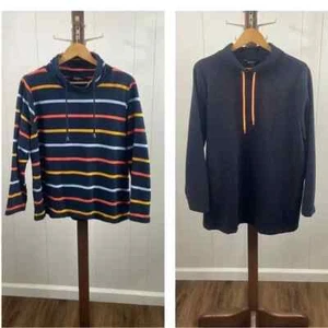 Ulla Popken Set of 2 Navy Patterned Cowl Neck Sweatshirts 16-18 - Picture 1 of 8